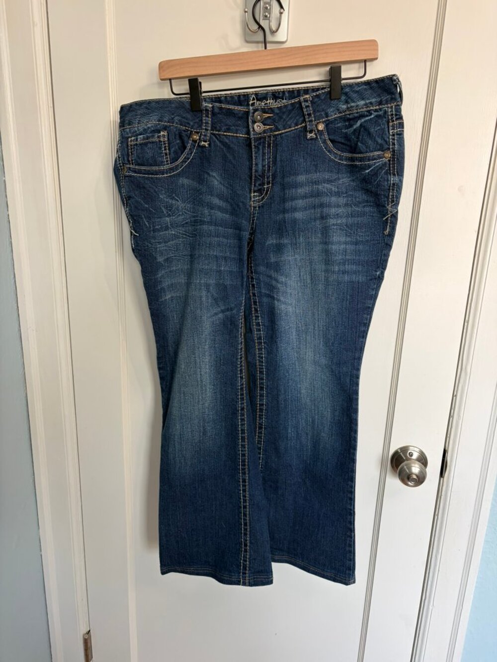 Amethyst Jeans Dark Wash Bootcut Embellished Sz 14